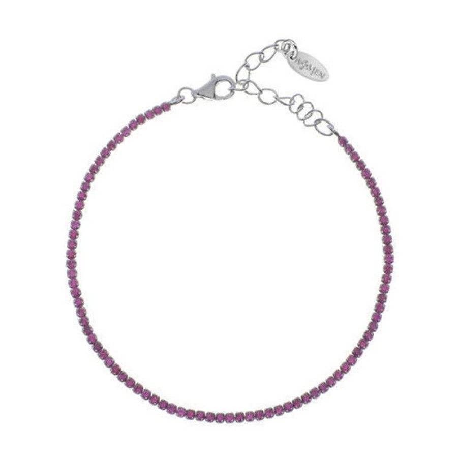 Amen Bracciale Tennis Con Zirconi Fucsia Gioielli Amen