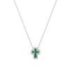 Amen Collana Donna Mini Croce Con Zirconi Bianchi E Verdi Gioielli Amen