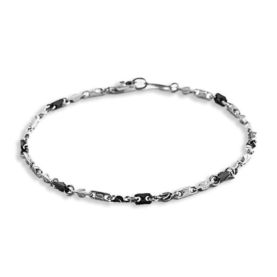 Zancan Bracciale Uomo In Argento E Ceramica Gioielli Zancan