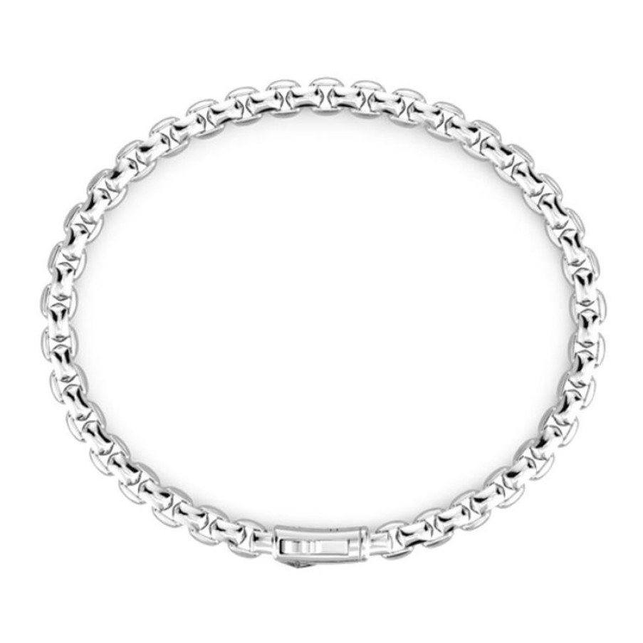 Zancan Bracciale Uomo In Argento Maglia Veneziana Quadrata Gioielli Zancan