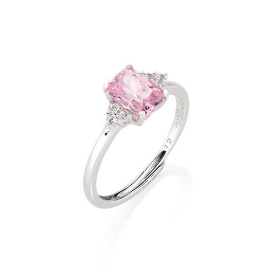 Amen Anello Regolabile Princess Con Zirconi Rosa E Bianchi Amen