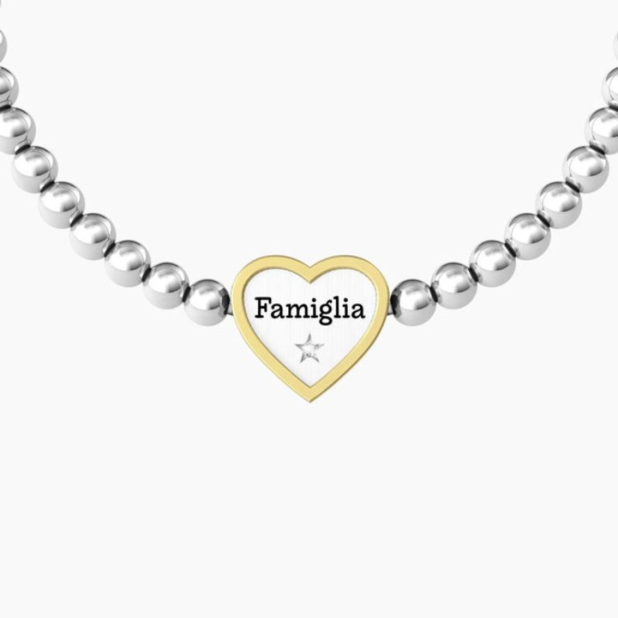 Kidult Bracciale Famiglia Elastico Con Ciondolo Cuore Gioielli Kidult