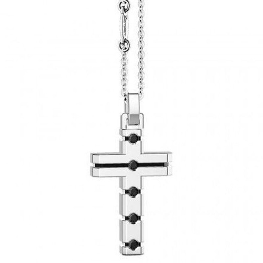 Zancan Collana Uomo Croce In Argento Gioielli Zancan Insignia 925