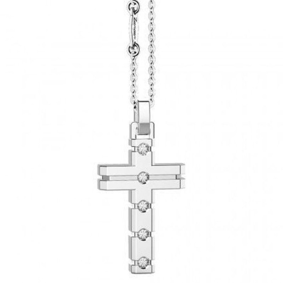 Zancan Collana Uomo Croce In Argento Gioielli Zancan Insignia 925