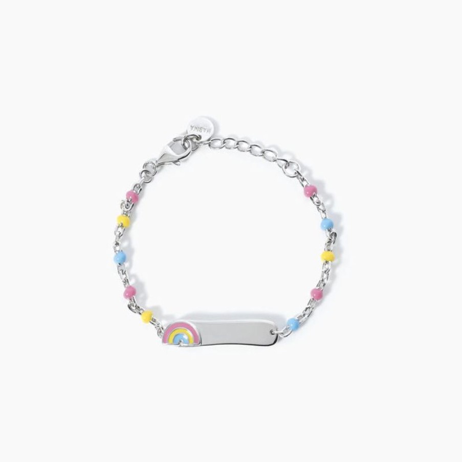 Mabina Bracciale Bambina Personalizzabile Con Arcobaleno Gioielli Mabina