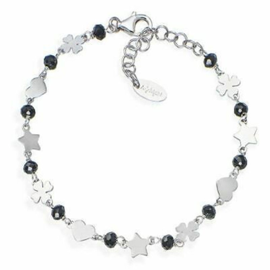 Amen Bracciale In Argento Quadrifoglio Stella E Cuore Gioielli Amen Elegance| Brcqsbn