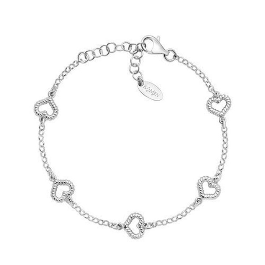 Amen Bracciale "Cuore Multiplo" In Argento Gioielli Amen Coccole