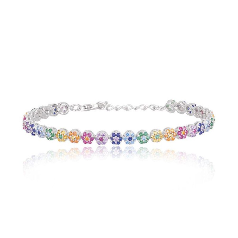 Mabina Bracciale Mabina Tennis In Argento E Zirconi Multicolor