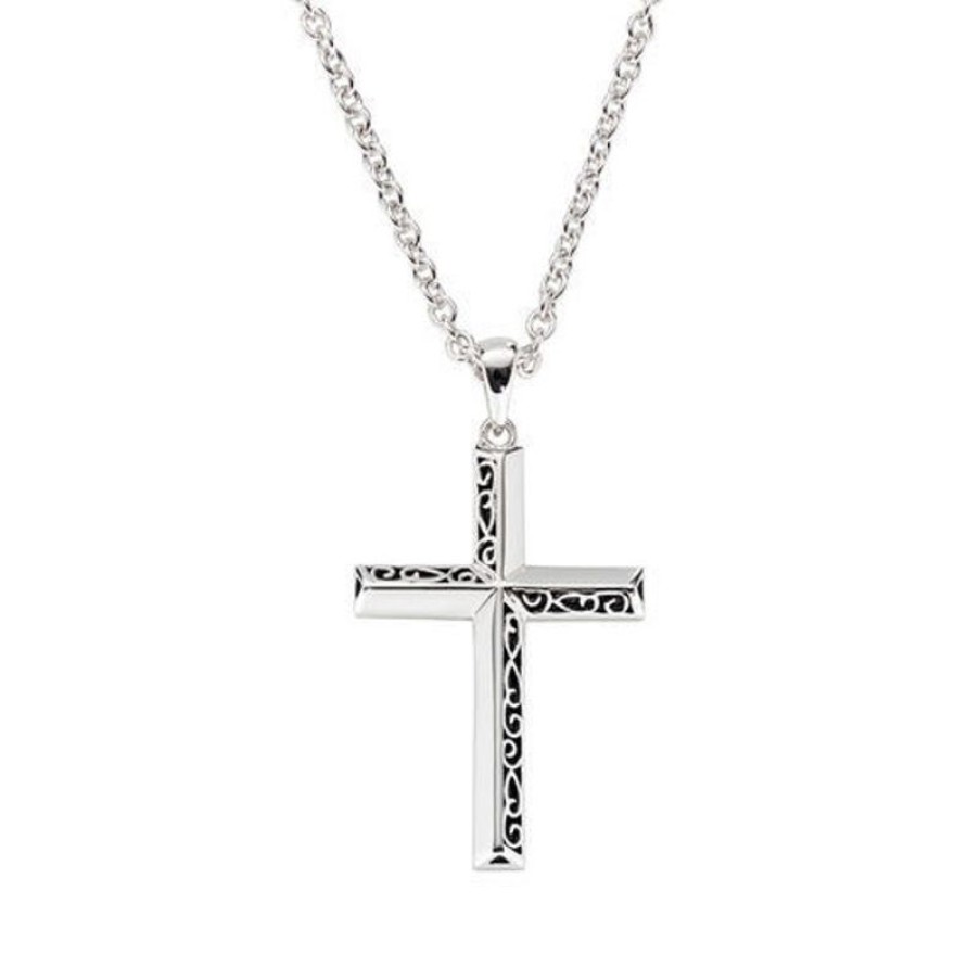 Amen Collana Croce Con Ricamo Gioielli Amen