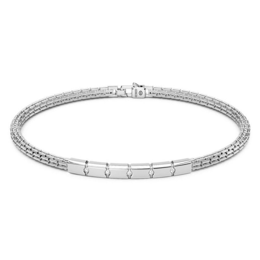 Zancan Bracciale Uomo In Argento Con Piastrina Gioielli Zancan Insignia