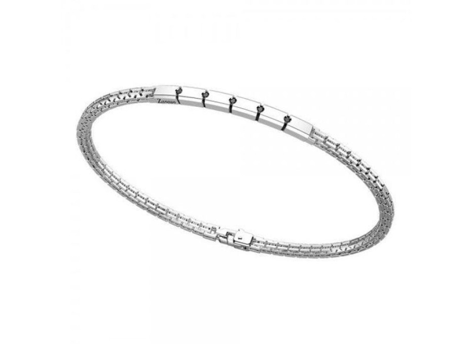 Zancan Bracciale Uomo In Argento Con Piastrina Gioielli Zancan Insignia