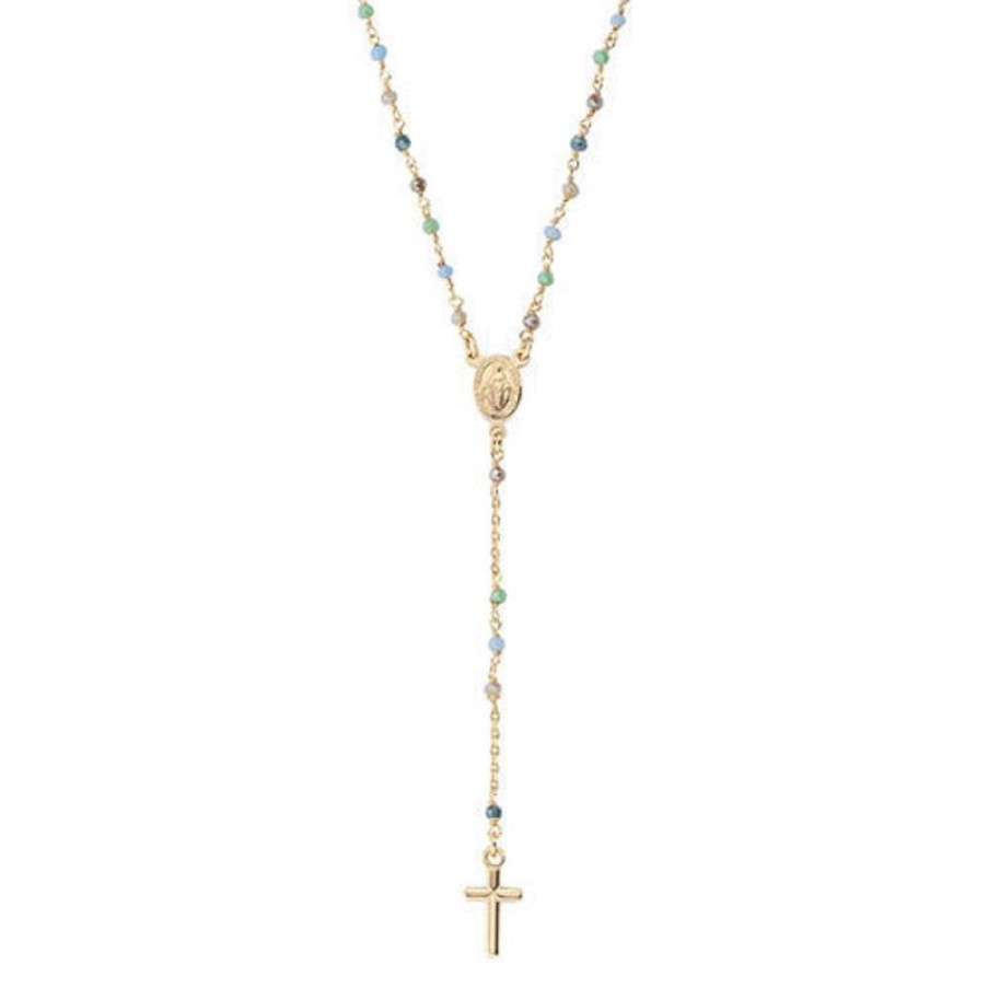 Amen Collana Rosario Cristalli Multicolor Pastello Gioielli Amen