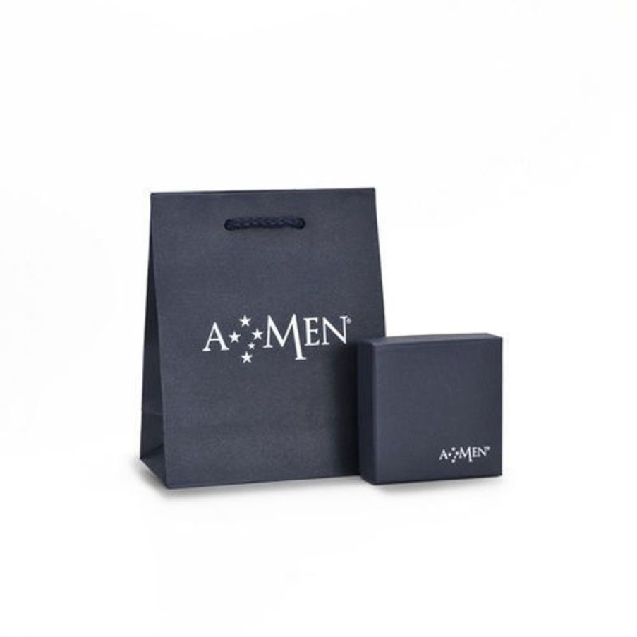 Amen Bracciale Uomo Catena Groumette In Acciaio