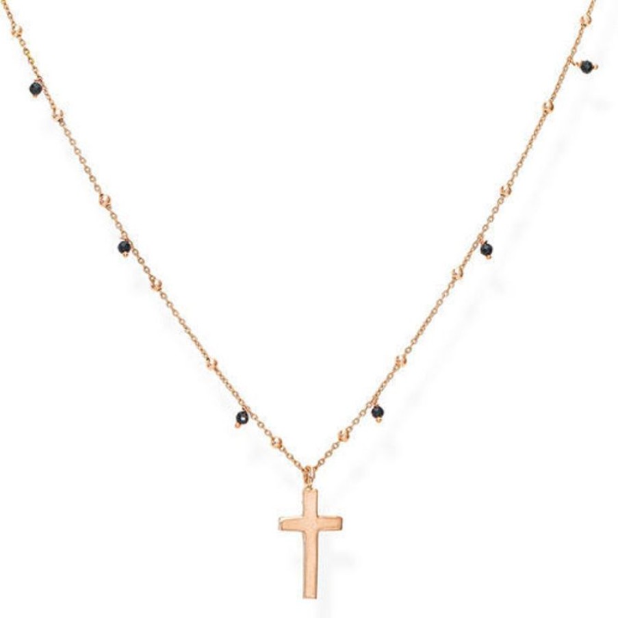 Amen Collana Amen Con Croce Rose