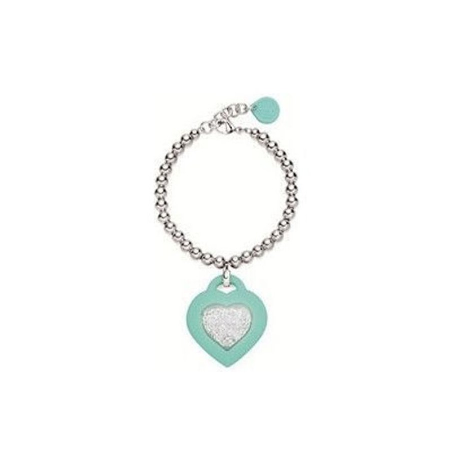 Ops Objects Bracciale Donna Ops Objectscon Ciondolo Cuore Verde Acqua