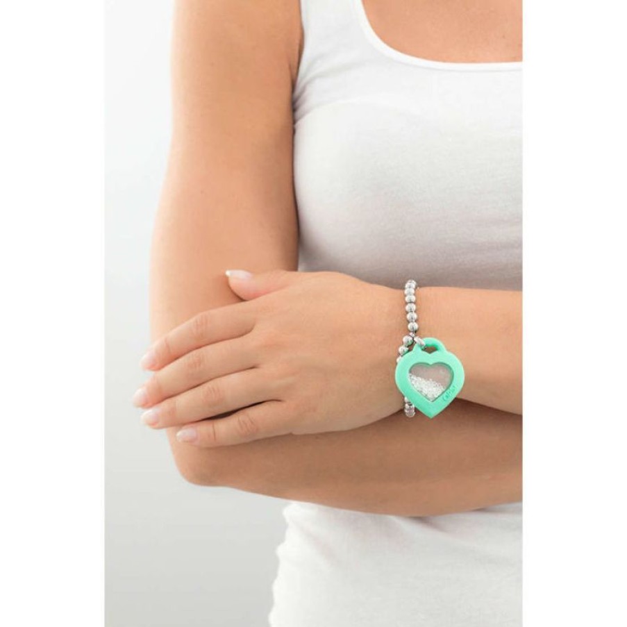 Ops Objects Bracciale Donna Ops Objectscon Ciondolo Cuore Verde Acqua