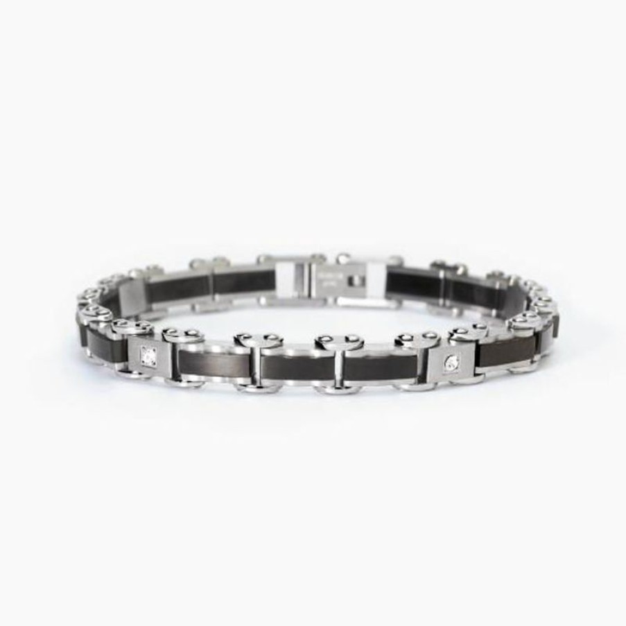 2Jewels Bracciale Acciaio E Pvd Gunmetal Cristalli Gioielli 2Jewels