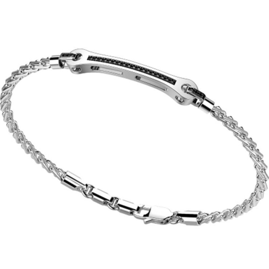 Zancan Bracciale In Argento Con Piastrina Gioielli Zancan Insigna|Exb603B