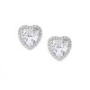 Amen Orecchini Big Diamonds Cuore Bianco Gioielli Amen