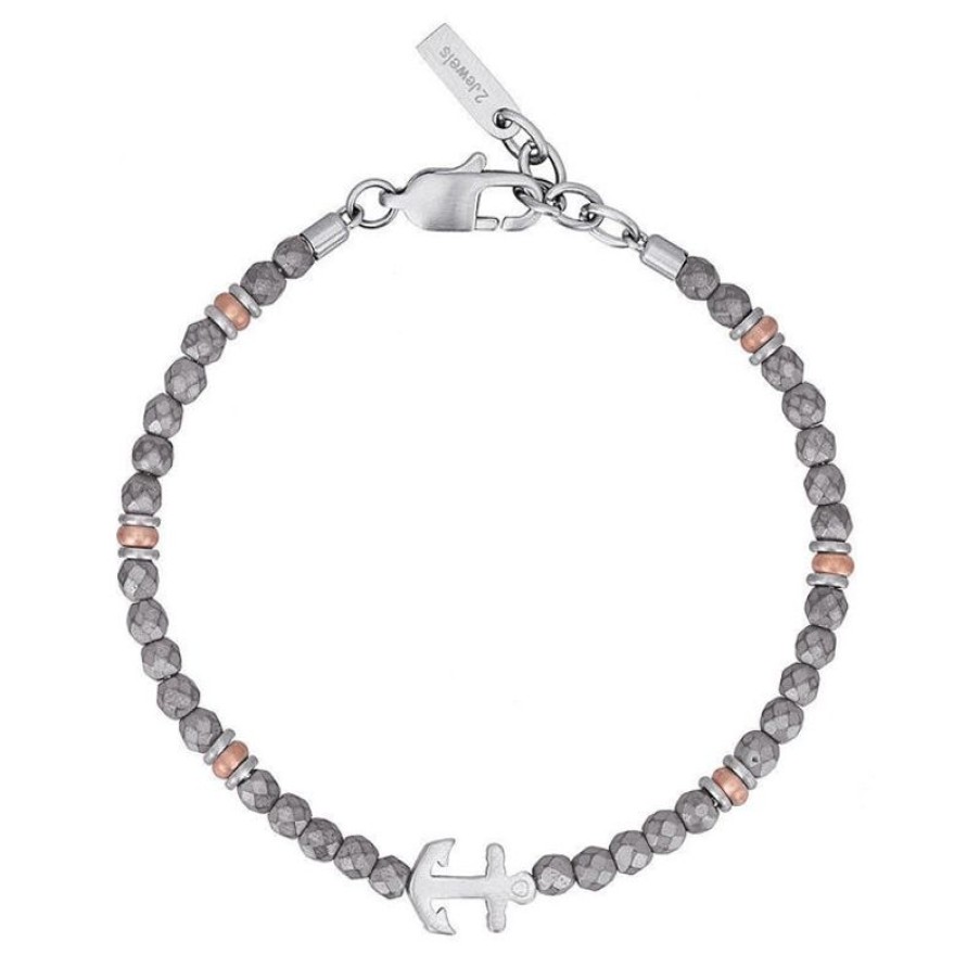 2Jewels Bracciale Uomo Con Ancora Gioielli 2Jewels Hematite| 231963