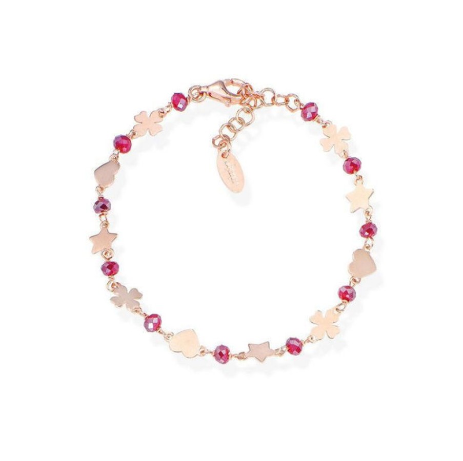 Amen Bracciale Donna In Argento E Cristalli Rubini Gioielli Amen Elegance