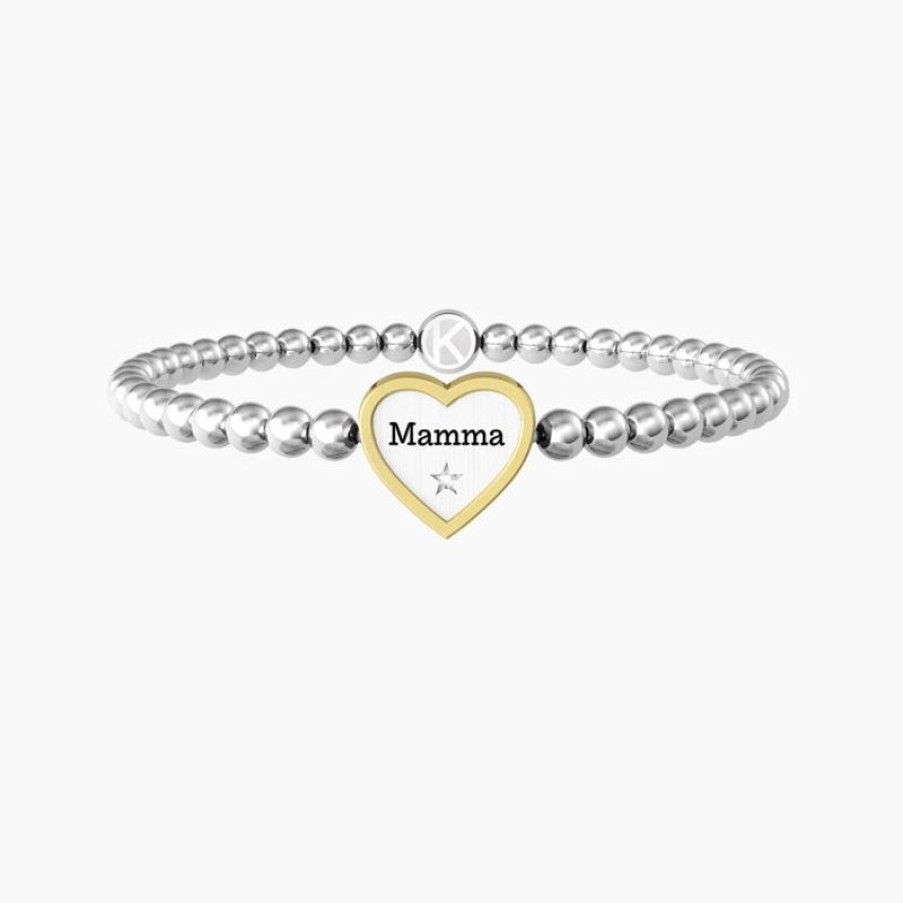 Kidult Bracciale Mamma Elastico Con Ciondolo Cuore Gioielli Kidult