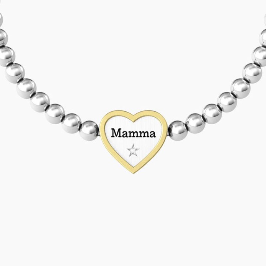 Kidult Bracciale Mamma Elastico Con Ciondolo Cuore Gioielli Kidult