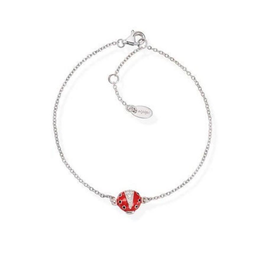 Amen Bracciale Coccinella In Argento E Zirconi Gioielli Amen