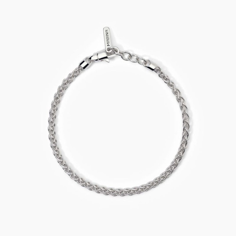 Mabina Bracciale Uomo In Argento Con Catena Spiga Gioielli Mabina