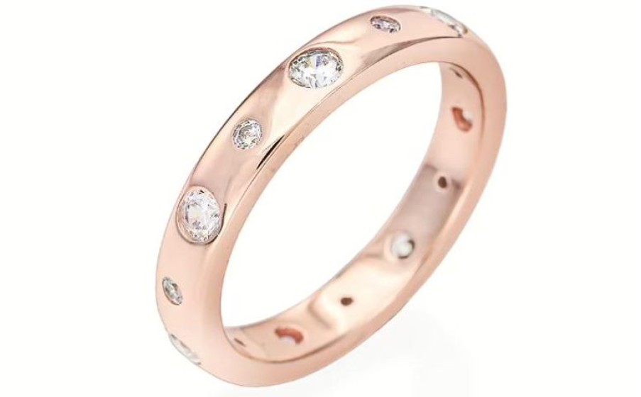 Amen Anello Diamond Rose Con Zirconi Bianchi Amen