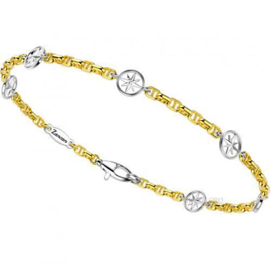 Zancan Bracciale Zancan Insigna In Oro Giallo E Oro Bianco Eb692Gb